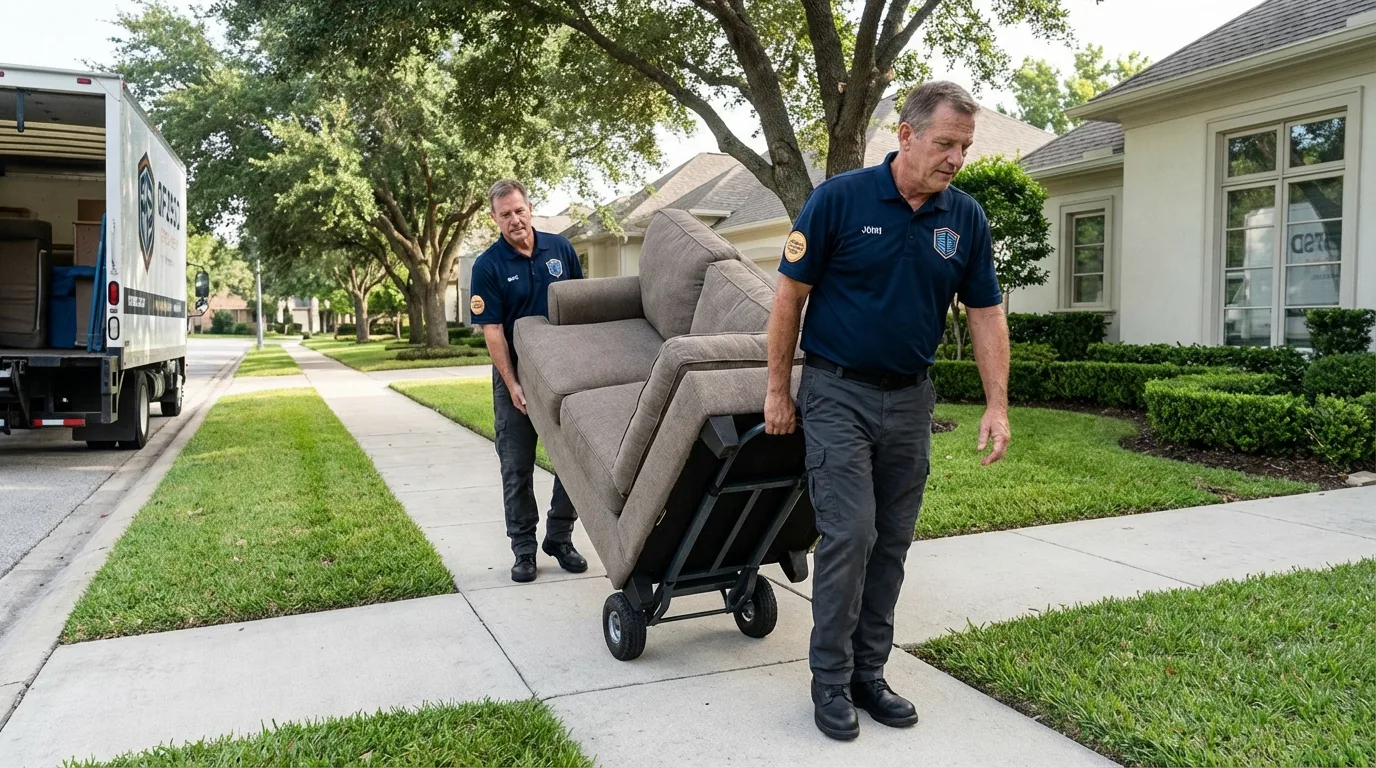 Local residential moving crew loading furniture in Wildomar, CA